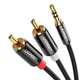Аудіокабель UGREEN AV116 3.5mm Male to 2RCA Male, PVC, 5m Black - зображення 1