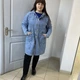 Кардиган женский джинсовый с капюшоном большой размер 58 голубой - изображение 6