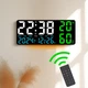 Часы Deepfox GH-9002 LED цифровые электронные настенные/настольные Будильник Дата Температура Влажность 35х15см разноцветный/чёрный - изображение 1