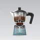 Кавоварка гейзерна 150мл (3 порції) алюмінієва MR-1666-3-BROWN Espresso Moka Maestro - изображение 4