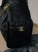 Сумка жіноча Chanel шкіряна 1 відділення бокові кишені на магнітах шнурок чорна 33×26×15 см (Premium-A132) - зображення 4