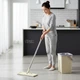 Швабра з відром для прибирання будинку MOP Scratch Cleaning, плоска швабра з віджимом, набір для вологого прибирання, швабра + відро 4л з автоматичним віджимом та 2 насадками мікрофібри, MSC-543-1-Beige - зображення 2