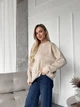 Теплый джемпер из мягкой пряжи Оne size 42-48 Бежевый (1002) - изображение 2