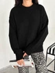 Удлиненный свитер из мягкого трикотажа Оne size 42-48 Черный (2110) - изображение 4