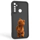 Чехол силиконовый оригинальный Soft Touch с 3D принтом смешного теда мишки для Realme C3 черный (Полная защита камеры) - изображение 1