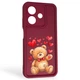 Чохол силіконовий Soft Touch з 3D принтом милий ведмедик для Oppo A40m бордовий (Повний захист камери) - зображення 1