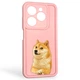 Чехол силиконовый оригинальный Soft Touch с 3D принтом мема сибу для TECNO Spark Go 2024 (BG6) розовый (Полная защита камеры) - изображение 1
