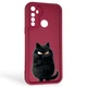 Чехол силиконовый Soft Touch с 3D принтом злой котик для Realme C3 бордовый (Полная защита камеры) - изображение 1