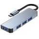 USB 3.1 Type-C хаб разветвитель на 4x USB 3.0/USB 2.0, BC1.2, металл Без бренда - изображение 1