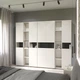 Шкаф розпашний Metkas Home 700x350x2130 мм, ЛДСП Білий сніг-Антрацит (MB006LWA) - зображення 3