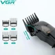 Профессиональная машинка для стрижки волос VGR V-653 беспроводная с зарядной базой 2500 мАч черный - изображение 5