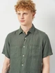 Рубашка из льна Massimo Dutti 102302500p09 S хаки (100005442) - изображение 4