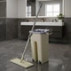 Набор для влажной уборки дома MOP Scratch Cleaning, плоская швабра с отжимом, швабра с ведром 4 л с автоматическим отжимом для уборки, швабра + ведро и 2 насадки из микрофибры, CSM-42-Beige - изображение 1