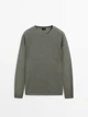 Светр з льону Massimo Dutti 912338505c56 L хакі (100005624) - зображення 4