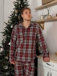 Піжама Brew чоловіча в клітку сорочка і штани XXL бордова (A0139) - зображення 4