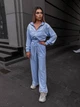 Жіночий велюровий костюм (кофта+штани+топ) Uaclothes 42-44 Блакитний (like36681-171071349) - изображение 1