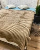 Плед-покривало євро Koloco Шарпей Смуга 4 см 20212 200х230 см коричневий - зображення 2