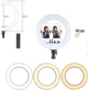 Кольцевая LED лампа RL-18, 45см, 2 700К до 6 500К, с пульт управление и креплением для смартфонов, 3 режима света - изображение 5
