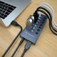 USB-хаб 7 портів USB 3.0 з індивідуальними кнопками, з зовнішнім блоком живлення, алюмінієвий корпус ( код: HUB985B ) - зображення 6