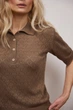 Жіноче ажурне поло з коротким рукавом Bellise 54-56 Капучино (tb24925) - изображение 6