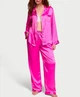 Сатинова піжама Victoria's Secret (сорочка+штани) Рожева сатин Satin Long Pajama Set XS - изображение 1