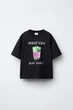 Черная футболка с рисунком для девочки Zara 11-12 лет 148 см - изображение 1