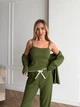 Піжама жіноча трійка сорочка майка штани Rebecca Collection L-XL зелений - зображення 9