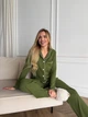 Піжама жіноча трійка сорочка майка штани Rebecca Collection L-XL зелений - зображення 10