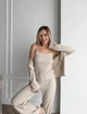 Пижама женская тройка рубашка майка штаны Rebecca Collection L-XL светло-бежевый - изображение 5