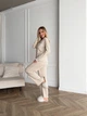 Пижама женская тройка рубашка майка штаны Rebecca Collection L-XL светло-бежевый - изображение 8
