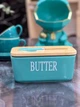 Маслянка керамічна з бамбуковою кришкою та ножем "Butter", блакитна (О8030-144-3) - зображення 2