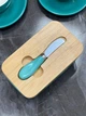 Маслянка керамічна з бамбуковою кришкою та ножем "Butter", блакитна (О8030-144-3) - зображення 3