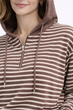 Стильный женский свитшот в клетку с капюшоном Oversize S-L Коричневый - изображение 3
