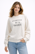Стильний жіночий світшот у молочному кольорі Oversize S-L - зображення 1