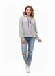Стильное женское худи серого цвета со стразами Oversize S-XL - изображение 4