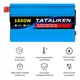 Інвертор Tataliken 1600W 12V 110V чиста синусоїда - зображення 4