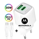 Быстрая зарядка для Motorola 30W комплект кабель и блок Type C для быстрой зарядки моторола - изображение 1