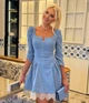 Женское платье голубое 42-44 - изображение 1