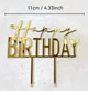 Топпер для торта Happy Birthday дзеркальний пластик (11см) Золото - изображение 3