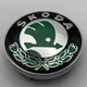 Колпачок заглушка Skoda черные с зеленым логотипом 60 мм 56 мм (шкода) на диски - изображение 2