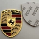 Знак Porsche 67 мм 51 мм метал порше емблема широкик золото на капот багажник 9965592110 - зображення 2
