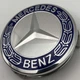 Ковпачок на диски Mercedes A1704000025 75 мм з кільцем синій герб мерседес заглушка - зображення 1
