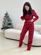 Піжама жіноча домашня COSY у клітинку "Holly Jolly" червоно/чорна 2XL (сорочка+штани) HJFRBF0409 - зображення 7