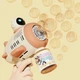 Дитячий пістолет кулемет Bubble Gun 18 см генератор мильних бульбашок автоматичний Білий з оранжевим - зображення 6