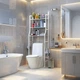 Стелаж над унітазом Home Toilet Rack 152 см Підлогова стійка у ванну з трьома полицями Біла - зображення 4