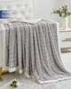 Плед евро 200×220 см двойной теплый с эко-овчиной Soft Comfort, светло-серый (DZ_01) - изображение 3