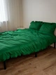 Комплект постільної білизни Cozy з рюшами зелений Двоспальний 180*200 см, простирадло 200*240 без резинки - зображення 1