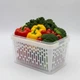 Контейнер для зберігання продуктів 6л двошаровий пластиковий прямокутний із знімним кошиком для універсального використання. - зображення 3