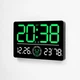 Годинник Deepfox DS-6667 LED цифровий електронний настінний Будильник Дата Температура Вологість 33х22см зелений - зображення 6
