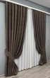 Комплект готових штор VR-Textil Льон мармур Pavliani ХО № 1910ш Венге 150х270 см 2 шт (33-1315) - зображення 3
